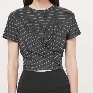 Lululemon Time To Restore Short Sleeve Grey/White Size 4
